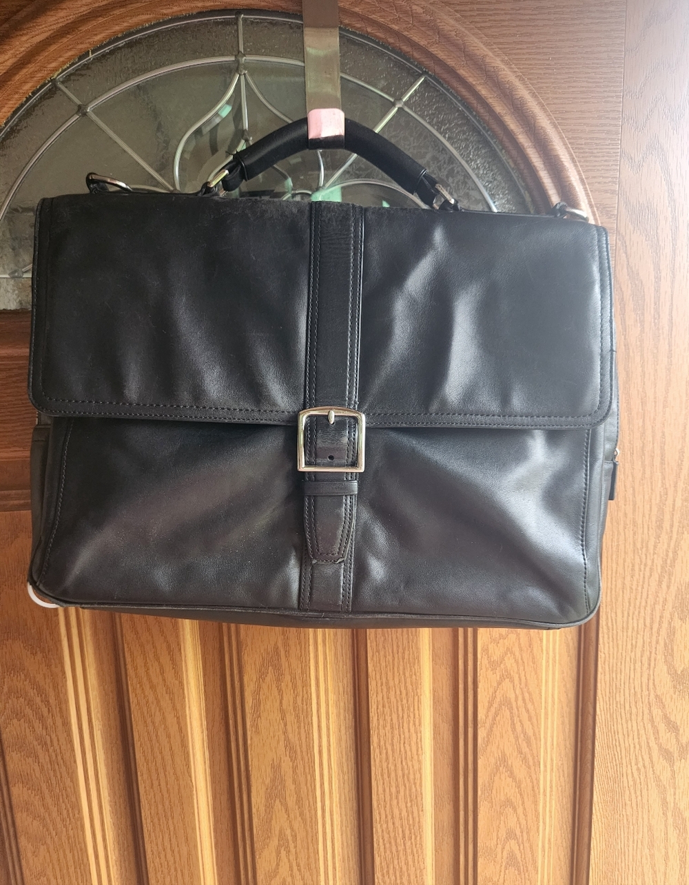 Vintage Coach Black Leather Laptop Bag Mens Briefcase
